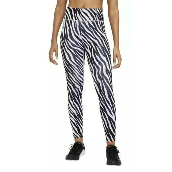Nike Women's Icon Clash 7/8 Zebra Print Running Gym Workout Leggings Size Small - Picture 1 of 10